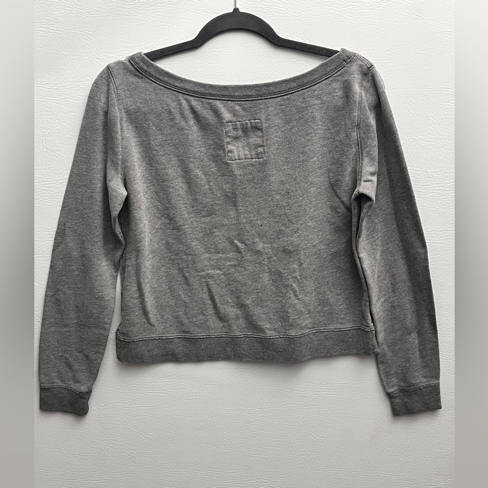Hollister Vintage Y2K California Gray Off Shoulder Sweatshirt Small - Picture 2 of 8